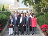 Group photo of Prof. Fok Tai-fai (front row, 2nd from right), Prof. Chan Wai-yee (front row, 2nd from left), Prof. Cho Chi-hin (middle row, 2nd from left) and Prof. Woody W.Y. Chan (middle row, 1st from left) taken with the Consortium representatives after the Farewell Lunch